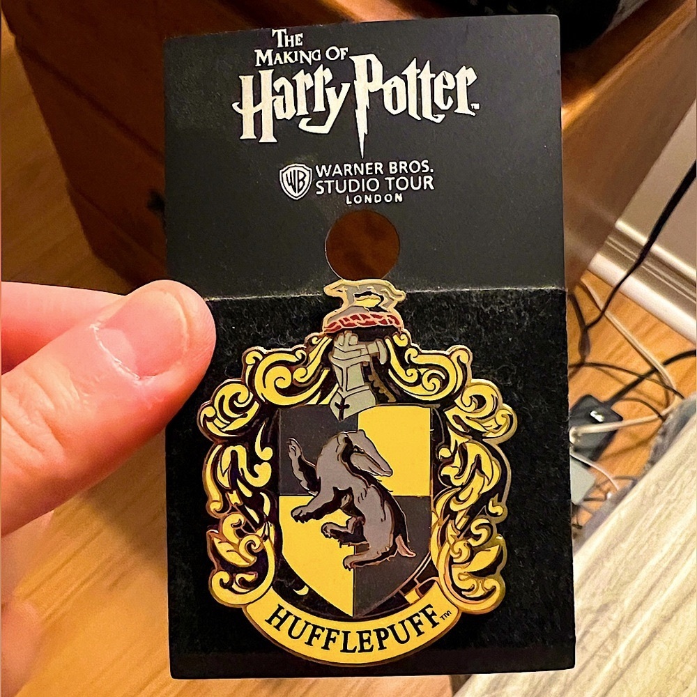 Official Warner Bros. Hufflepuff Crest Pin (from HP Studio Tour London)